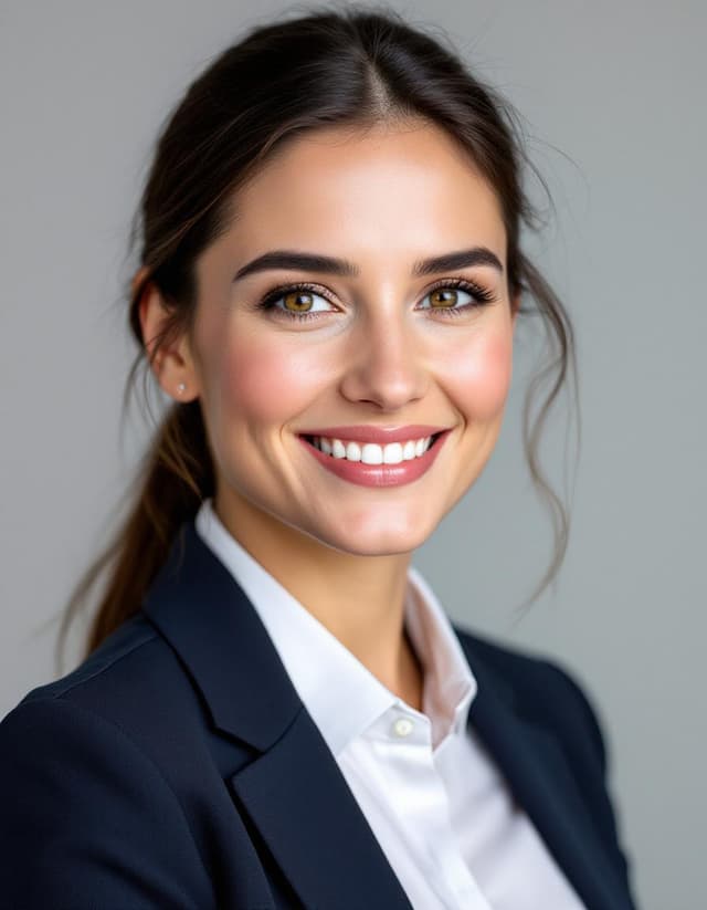 AI-generated professional headshot - corporate woman studio quality