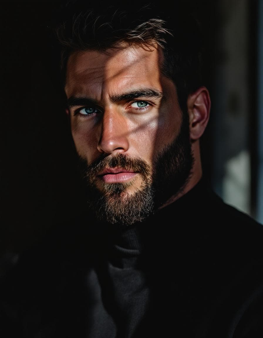 AI creative headshot with artistic studio lighting